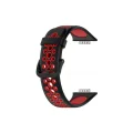 BUĞZ Huawei Watch Fit 2 Spor Delikli Kordon - Siyah-kırmızı