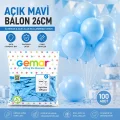 BUĞZ İç Mekan - Açık Mavi Balon 10 Inc - 26cm - 100pcs Bx40