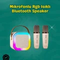  İki Mikrofonlu Renkli LED Işıklı Karaoke Cihazı