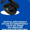 BUĞZ İkili Bluetooth Kulaklık Dijital Göstergeli Uzun Pil Ömrü Yüksek Ses Kaliteli