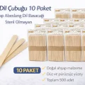 BUĞZ İMA Dil Çubuğu 50 Adet Ahşap Abeslang Steril Olmayan Tahta Dil Basacağı 10 Paket