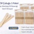 BUĞZ İMA Dil Çubuğu 50 Adet Ahşap Abeslang Steril Olmayan Tahta Dil Basacağı 5 Paket