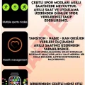 BUĞZ iOS ve Android Uyumlu Akıllı Saat, Nabız Sensörlü, Uyku Takibi, Siyah Silikon Kordonlu