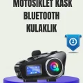 BUĞZ IP65 Suya Dayanıklı Kask Bluetooth Kulaklık LCD Ekranlı