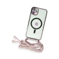 BUĞZ İphone 11 Kılıf Divo Lazer Askılı Magsafe Kapak - Pembe