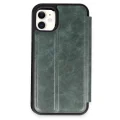 BUĞZ İphone 11 Kılıf Flip Cover - Koyu Yeşil
