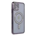 BUĞZ İphone 11 Kılıf Joke Simli Magneticsafe Kılıf - Derin Mor
