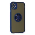 BUĞZ İphone 11 Kılıf Montreal Yüzüklü Silikon Kapak - Lacivert