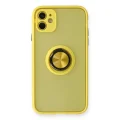 BUĞZ İphone 11 Kılıf Montreal Yüzüklü Silikon Kapak - Sarı