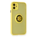 BUĞZ İphone 11 Kılıf Montreal Yüzüklü Silikon Kapak - Sarı