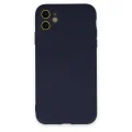BUĞZ İphone 11 Kılıf Nano İçi Kadife Silikon - Lacivert