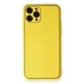 BUĞZ İphone 11 Pro Kılıf Coco Deri Silikon Kapak - Sarı