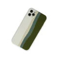 BUĞZ İphone 11 Pro Kılıf Ebruli Lansman Silikon - Beyaz-yeşil