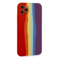 BUĞZ İphone 11 Pro Kılıf Ebruli Lansman Silikon - Kırmızı-mor