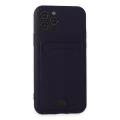 BUĞZ İphone 11 Pro Kılıf Kelvin Kartvizitli Silikon - Derin Mor