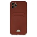 BUĞZ İphone 11 Pro Max Kılıf Kelvin Kartvizitli Silikon - Bordo