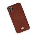 BUĞZ İphone 11 Pro Max Kılıf Kelvin Kartvizitli Silikon - Bordo