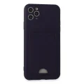 BUĞZ İphone 11 Pro Max Kılıf Kelvin Kartvizitli Silikon - Derin Mor