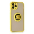 BUĞZ İphone 11 Pro Max Kılıf Montreal Yüzüklü Silikon Kapak - Sarı