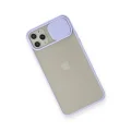 BUĞZ İphone 11 Pro Max Kılıf Palm Buzlu Kamera Sürgülü Silikon - Lila