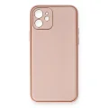 BUĞZ İphone 12 Kılıf Coco Deri Silikon Kapak - Pembe