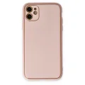 BUĞZ İphone 12 Kılıf Coco Deri Silikon Kapak - Pudra