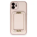 BUĞZ İphone 12 Kılıf Coco Elit Kapak - Pudra