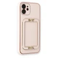 BUĞZ İphone 12 Kılıf Coco Elit Kapak - Pudra