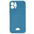 BUĞZ İphone 12 Kılıf Kelvin Kartvizitli Silikon - Mavi