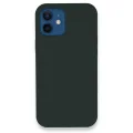BUĞZ İphone 12 Kılıf Lansman Legant Silikon - Koyu Yeşil