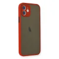 BUĞZ İphone 12 Mini Kılıf Montreal Silikon Kapak - Kırmızı
