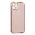 BUĞZ İphone 12 Pro Kılıf Coco Deri Silikon Kapak - Pembe