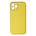 BUĞZ İphone 12 Pro Kılıf Coco Deri Silikon Kapak - Sarı