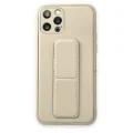 BUĞZ İphone 12 Pro Kılıf Coco Deri Standlı Kapak - Beyaz