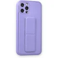 BUĞZ İphone 12 Pro Kılıf Coco Deri Standlı Kapak - Koyu Lila