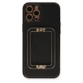 BUĞZ İphone 12 Pro Kılıf Coco Elit Kapak - Siyah