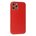 BUĞZ İphone 12 Pro Kılıf Coco Karbon Silikon - Kırmızı