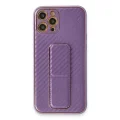 BUĞZ İphone 12 Pro Kılıf Coco Karbon Standlı Kapak - Mor