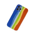 BUĞZ İphone 12 Pro Kılıf Ebruli Lansman Silikon - Mavi-turuncu