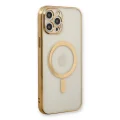 BUĞZ İphone 12 Pro Kılıf Magneticsafe Lazer Silikon - Gold