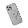 BUĞZ İphone 12 Pro Kılıf Magneticsafe Lazer Silikon - Gümüş