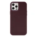 BUĞZ İphone 12 Pro Max Kılıf Asya Deri Silikon - Mürdüm