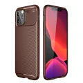 BUĞZ İphone 12 Pro Max Kılıf Auto Focus Karbon Kapak - Kahverengi