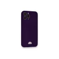 BUĞZ İphone 12 Pro Max Kılıf Kelvin Kartvizitli Silikon - Derin Mor