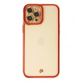 BUĞZ İphone 12 Pro Max Kılıf Liva Lens Silikon - Kırmızı