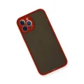 BUĞZ İphone 12 Pro Max Kılıf Montreal Silikon Kapak - Kırmızı