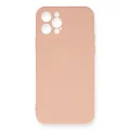 BUĞZ İphone 12 Pro Max Kılıf Nano İçi Kadife Silikon - Pudra