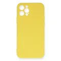 BUĞZ İphone 12 Pro Max Kılıf Nano İçi Kadife Silikon - Sarı