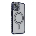 BUĞZ İphone 13 Kılıf Joke Simli Magneticsafe Kılıf - Lacivert