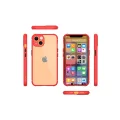 BUĞZ İphone 13 Mini Kılıf Miami Şeffaf Silikon - Kırmızı